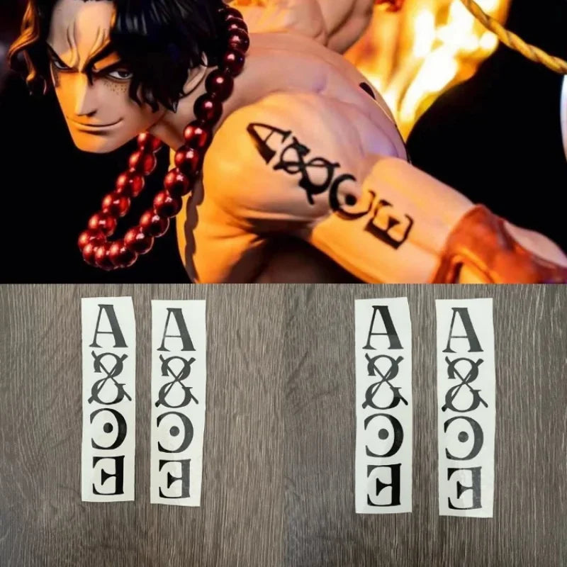 One Piece Portgas D. Ace Tattoo Sticker