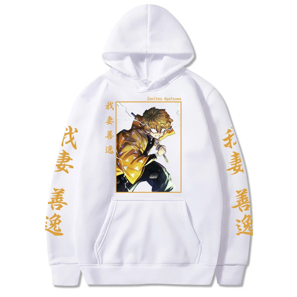 Demon Slayer hoodie,
Zenitsu Agatsuma hoodie,
Oversized anime hoodie,
Kimetsu no Yaiba apparel,
Demon Slayer sweatshirt,
Anime-inspired oversized hoodie,
Japanese anime clothing,
Zenitsu Demon Slayer hoodie,
Oversized graphic hoodie,
Anime character hoodie,