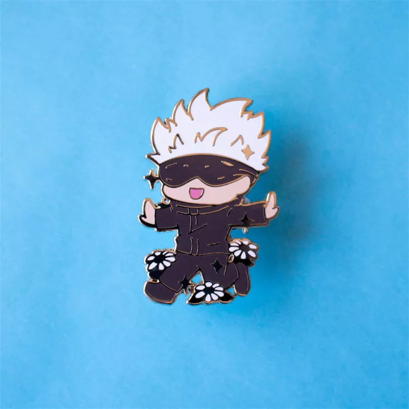 Jujutsu Kaisen enamel pins,
Gojo Satoru pin,
Jujutsu Kaisen Gojo pin,
Anime enamel pins,
Satoru Gojo merch,
Jujutsu Kaisen character pins,
Gojo Satoru accessories,
Jujutsu Kaisen fandom pins,
Enamel pin collection Jujutsu Kaisen,
Gojo Satoru collector's pin,