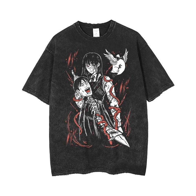 Chainsaw Man t-shirt,
Acid wash t-shirt,
Oversized Chainsaw Man shirt,
Chainsaw Man merchandise,
Anime t-shirt,
Manga t-shirt,
Chainsaw Man apparel,
Oversized anime t-shirt,
Chainsaw Man clothing,
Acid wash graphic tee,
