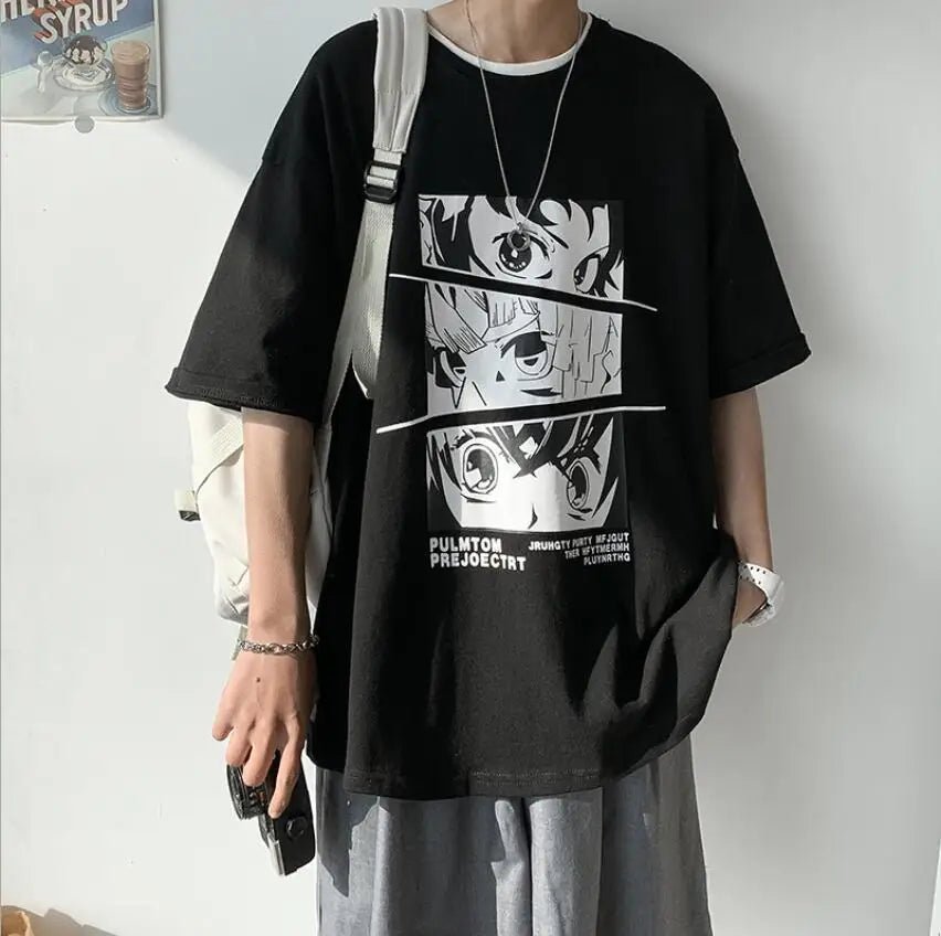 Demon Slayer t shirt,
Oversized anime tee,
Kimetsu no Yaiba shirt,
Tanjiro Kamado t shirt,
Demon Slayer summer tee,
Anime graphic t shirt,
Japanese anime apparel,
Demon Slayer casual wear,
Oversized graphic tee,
Anime-inspired summer clothing,